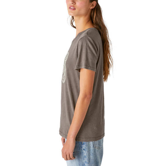 Lucky Brand Belt Buckle Classic Crew Tee - Dark Gull Gray - Picture 3 of 3